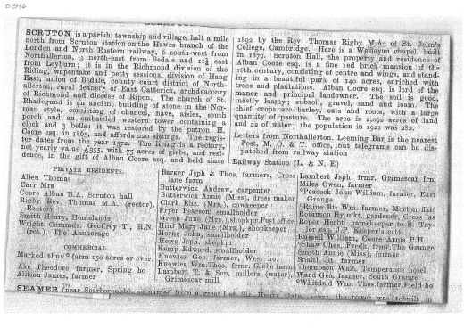 Scruton Page within Yorkshire Directories