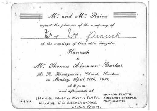 A marriage invitation