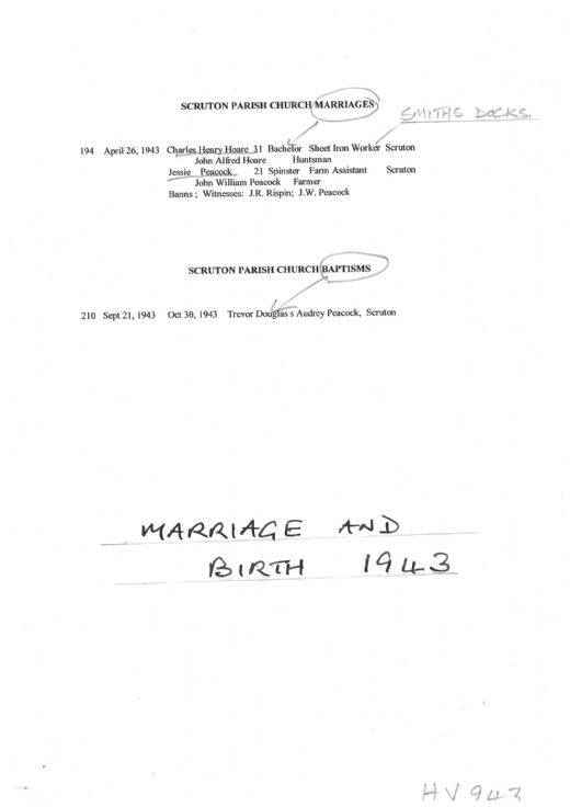 Marriage and Birth 1943