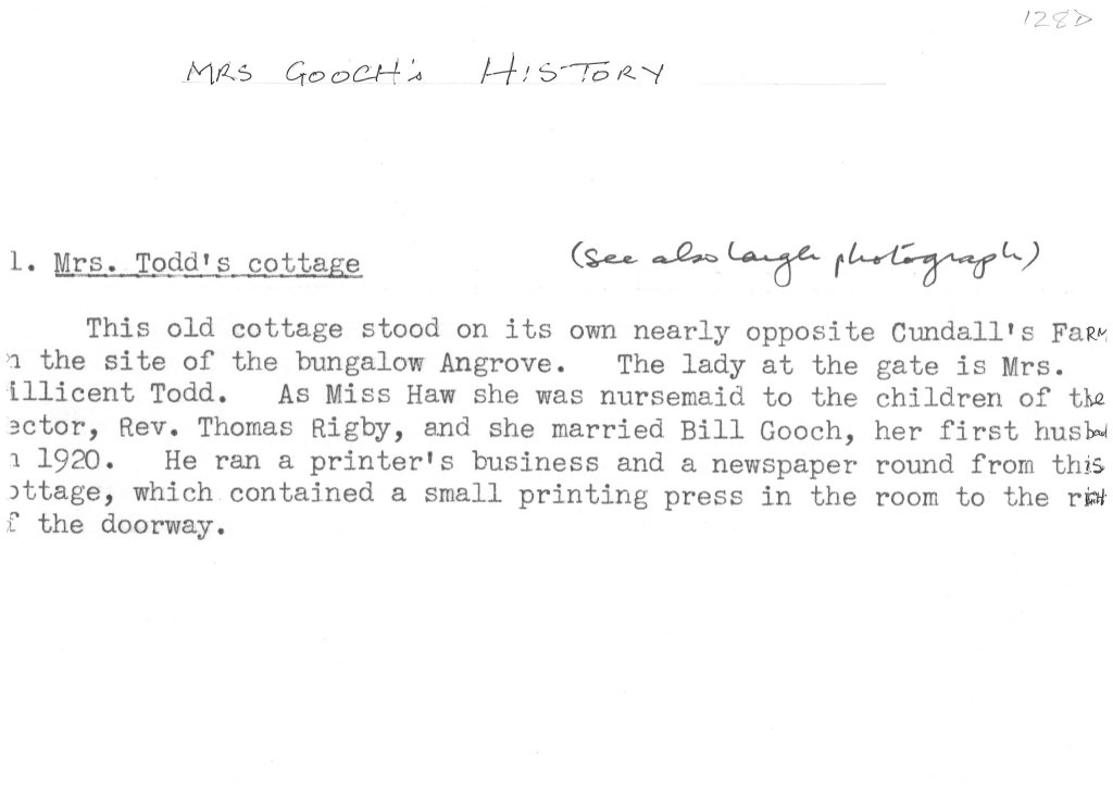 Mrs Gooch's History