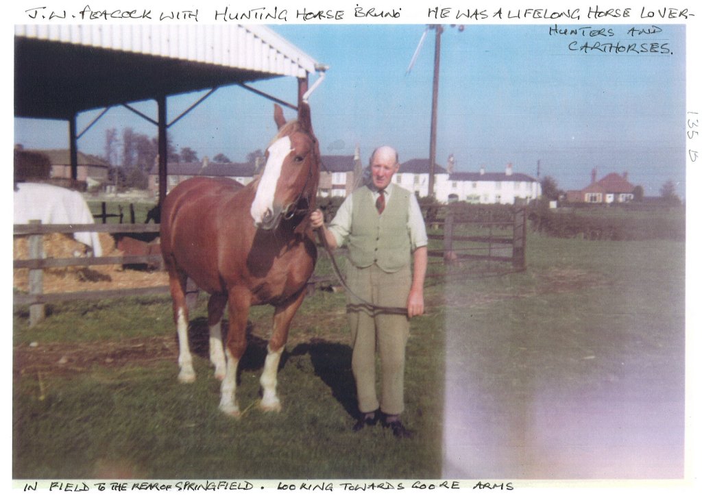 J.W.Peacock and his hunting horse Bruno