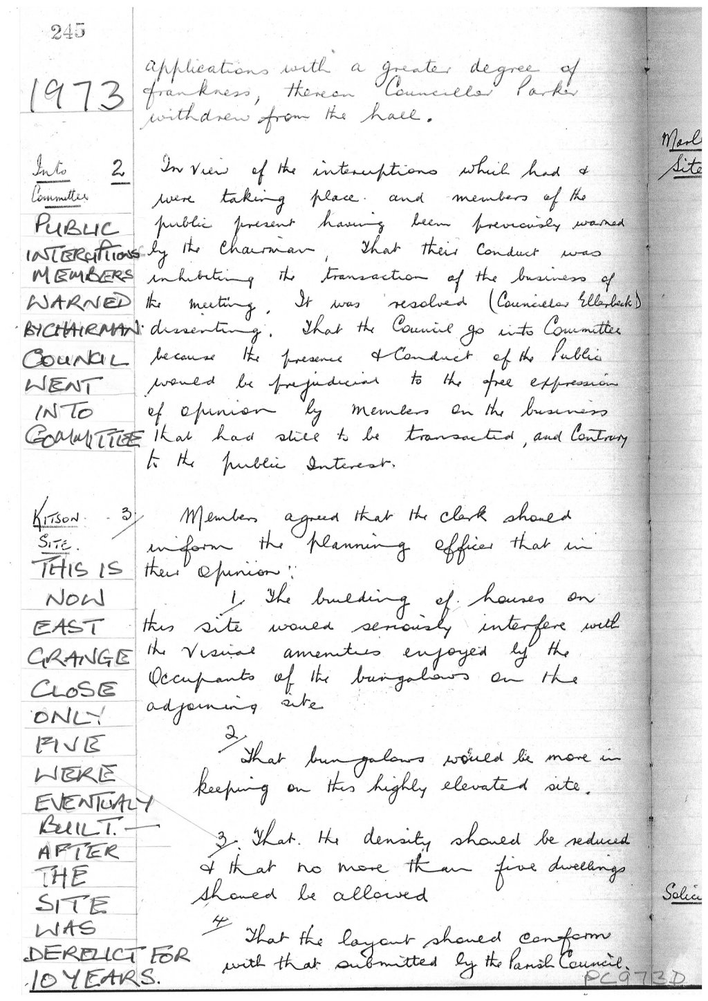 Minutes 1973