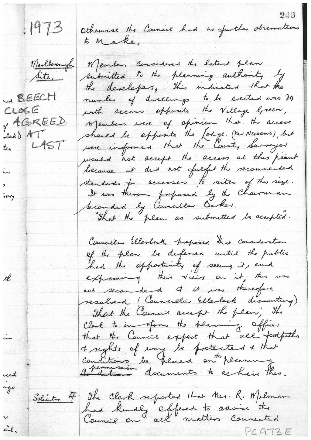 Minutes 1973