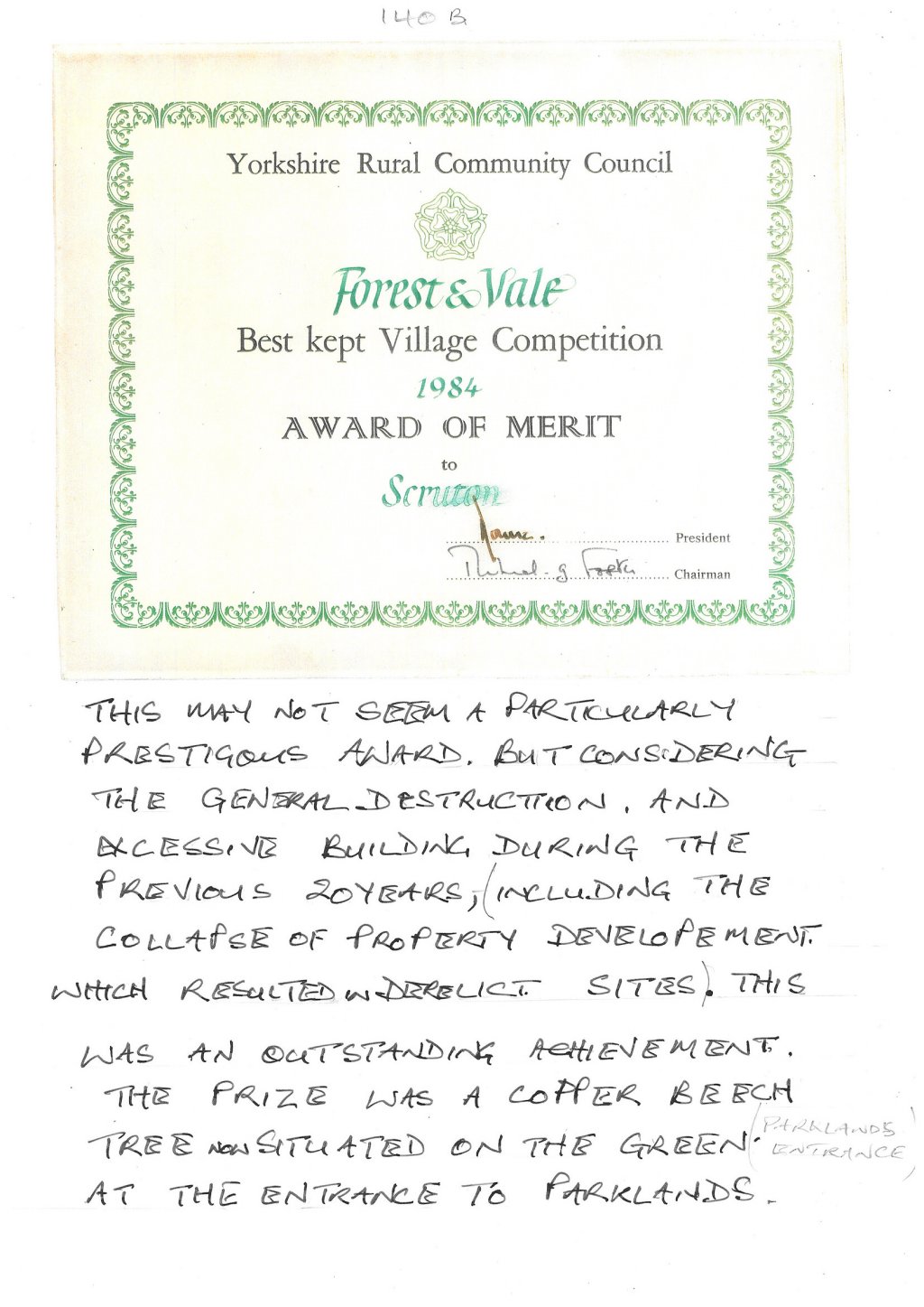 Best kept village award