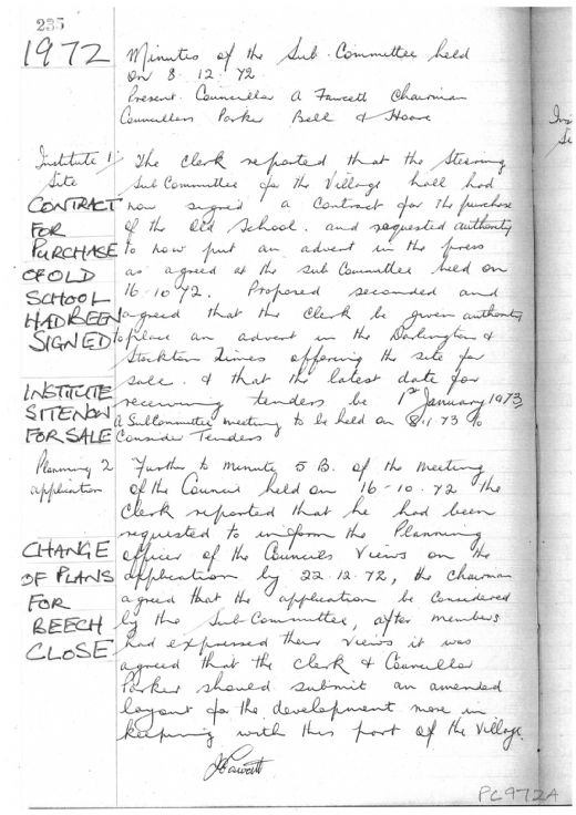 Parish Council Minutes 1972