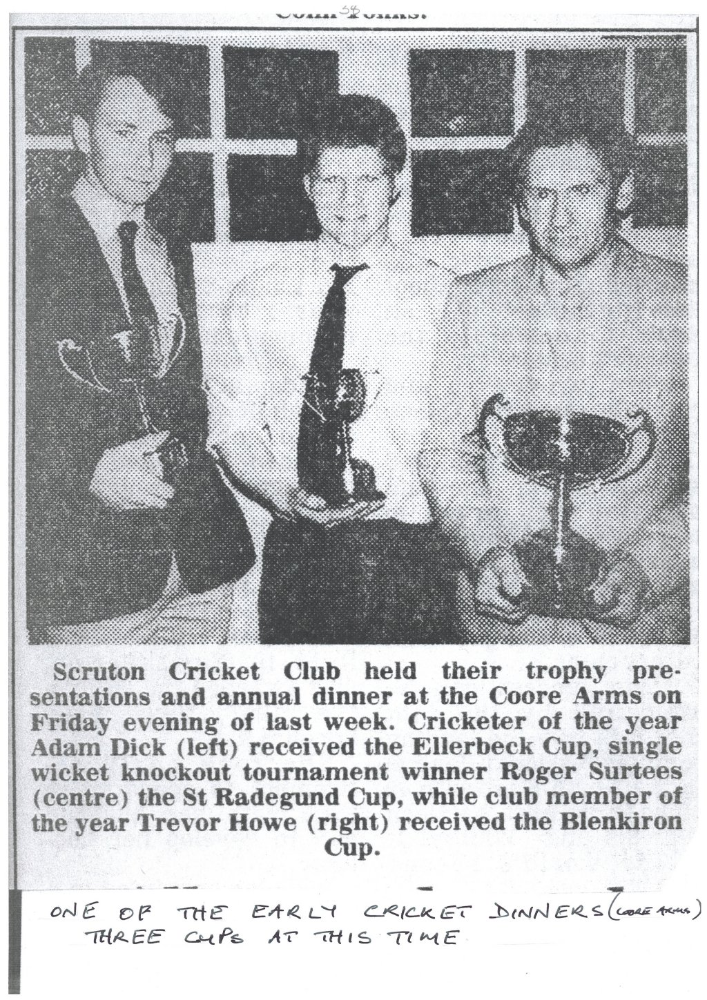 Early dinner and trophies